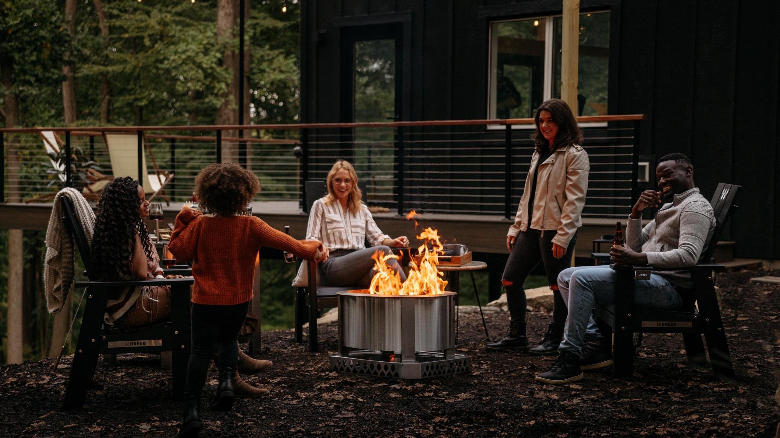 Hosting outside with a stainless Breeo X Series fire pit
