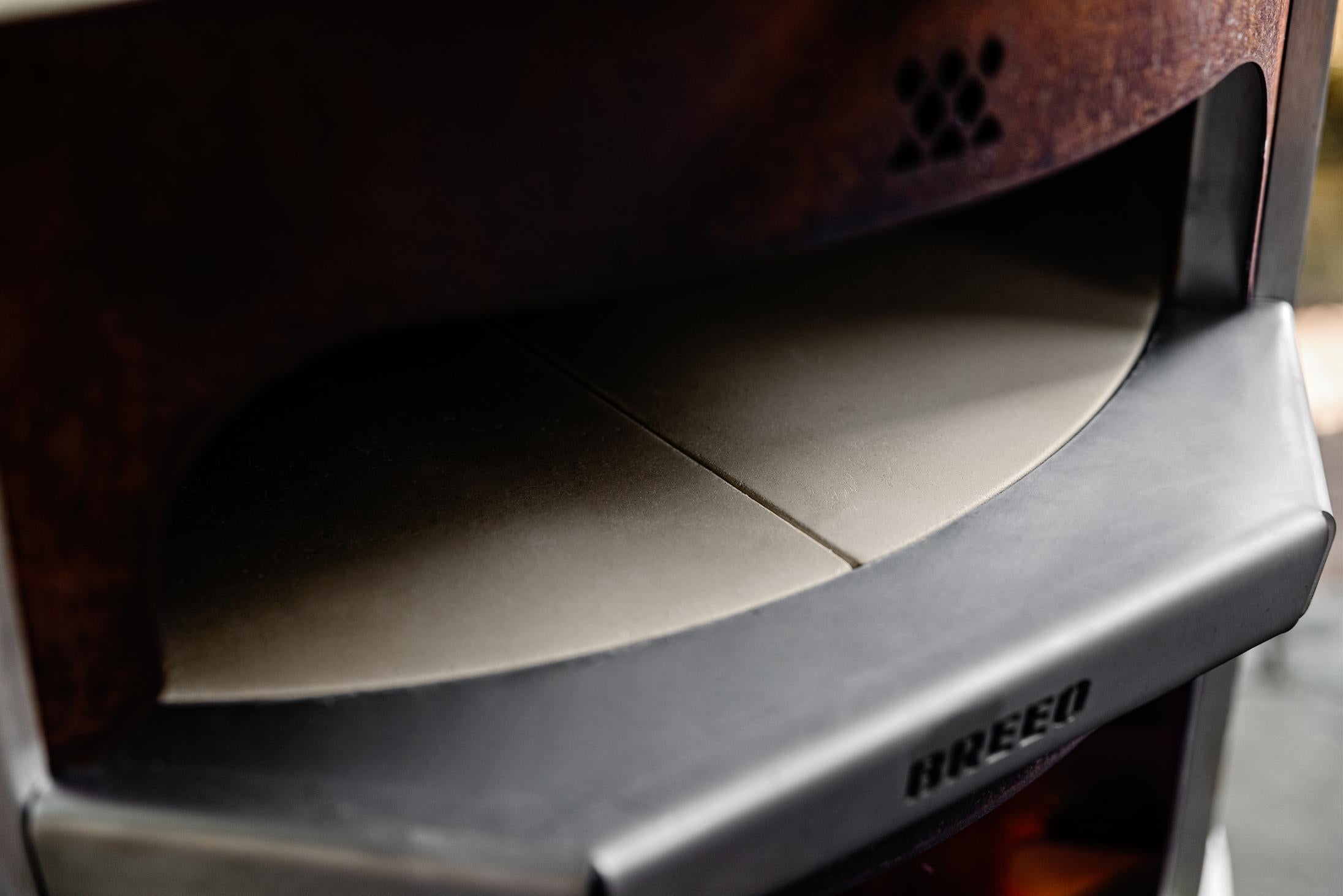 This is an image of the opening on a Corten Pizza Oven