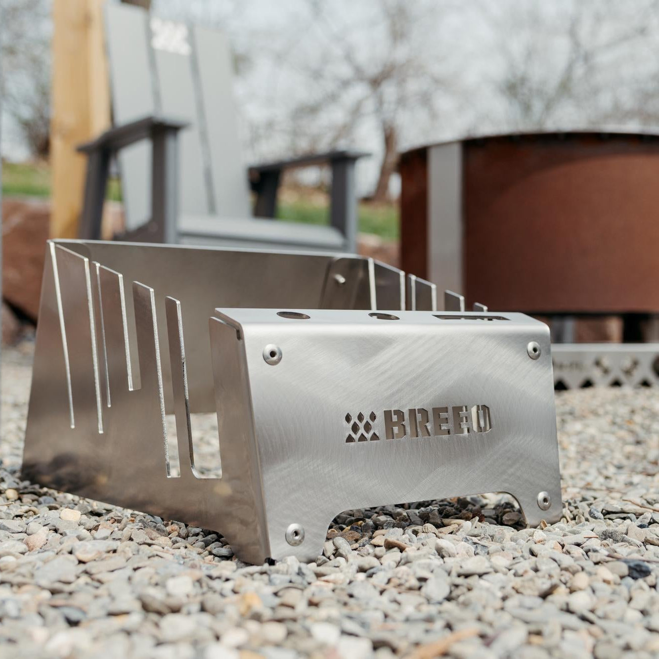 Breeo 304 Dock on gravel surface with blurred background