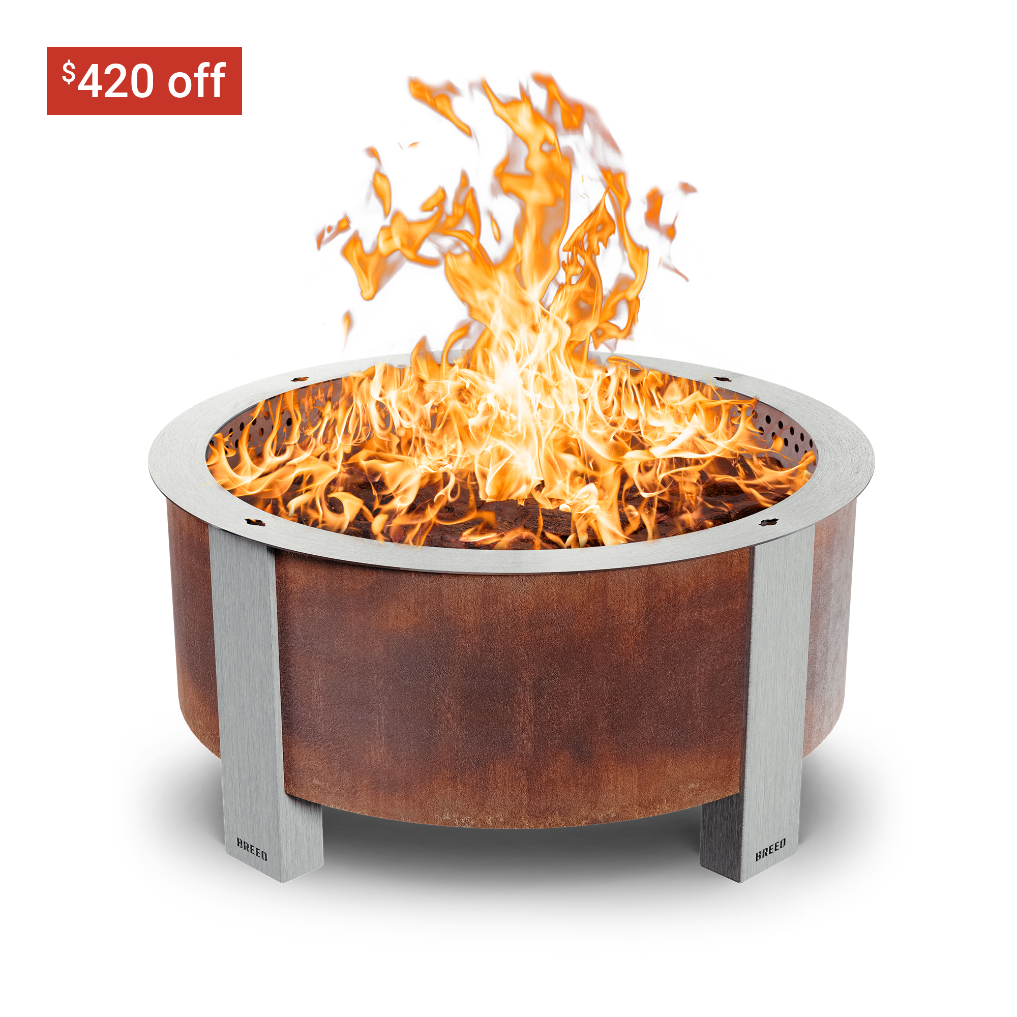 X Series 42 Fire Pit Corten Fire wShadow 420 off