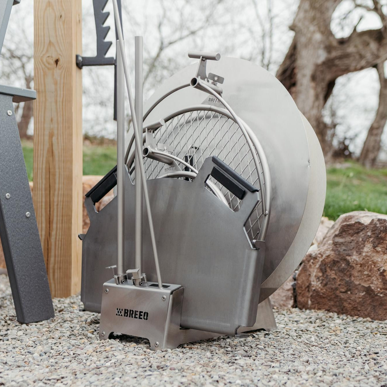 Breeo 304 Dock next to breeo chair outside