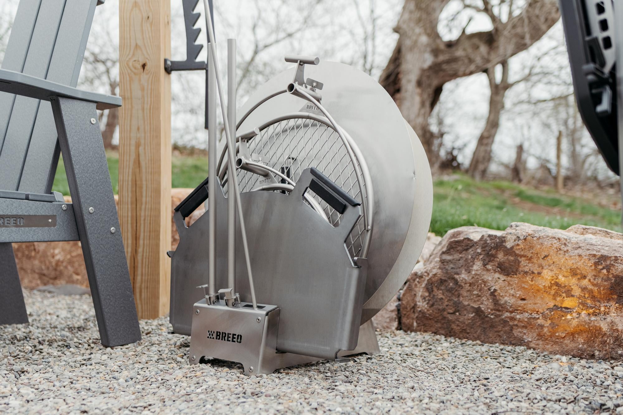 Breeo 304 Dock next to breeo chair outside
