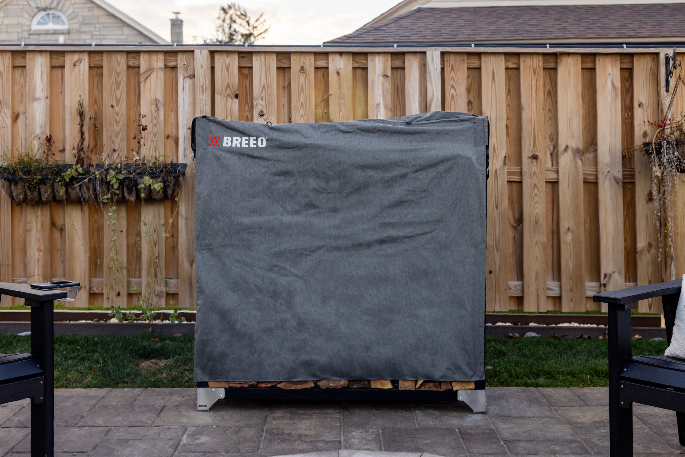 This is an image of the firewood rack and cover
