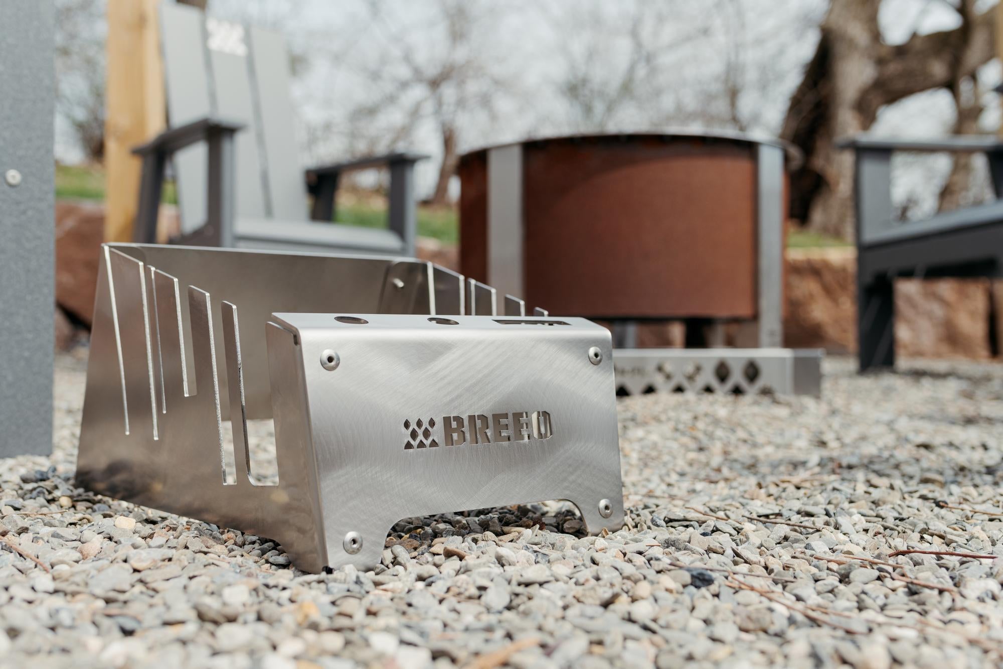 Breeo 304 Dock on gravel surface with blurred background