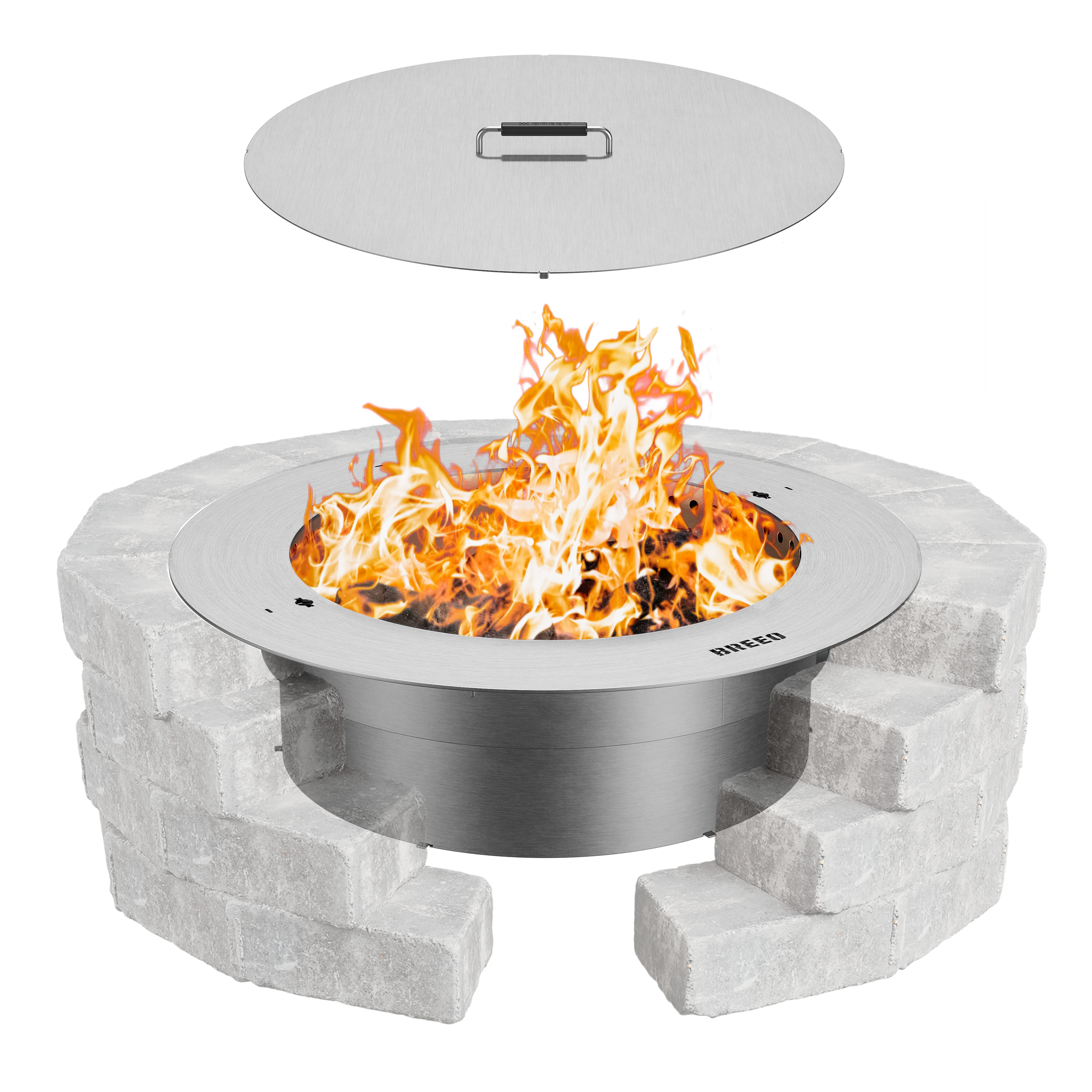 Zentro Stainless Steel Smokeless Fire Pit Insert