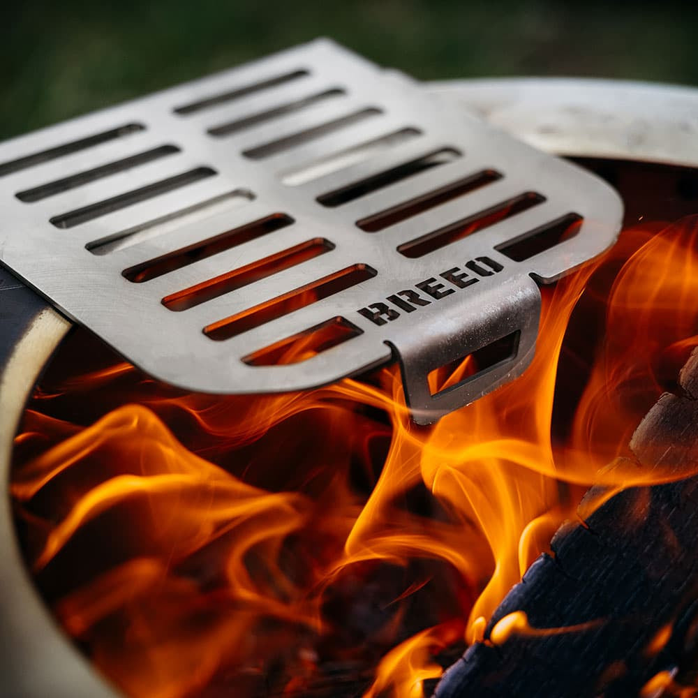 Breeo Skillet Rest attached to an X Series Firepit